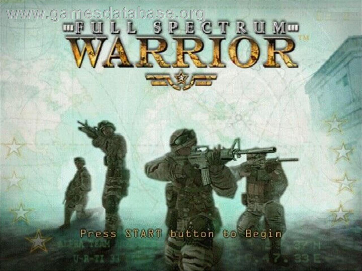 Full Spectrum Warrior - Sony Playstation 2 - Artwork - Title Screen