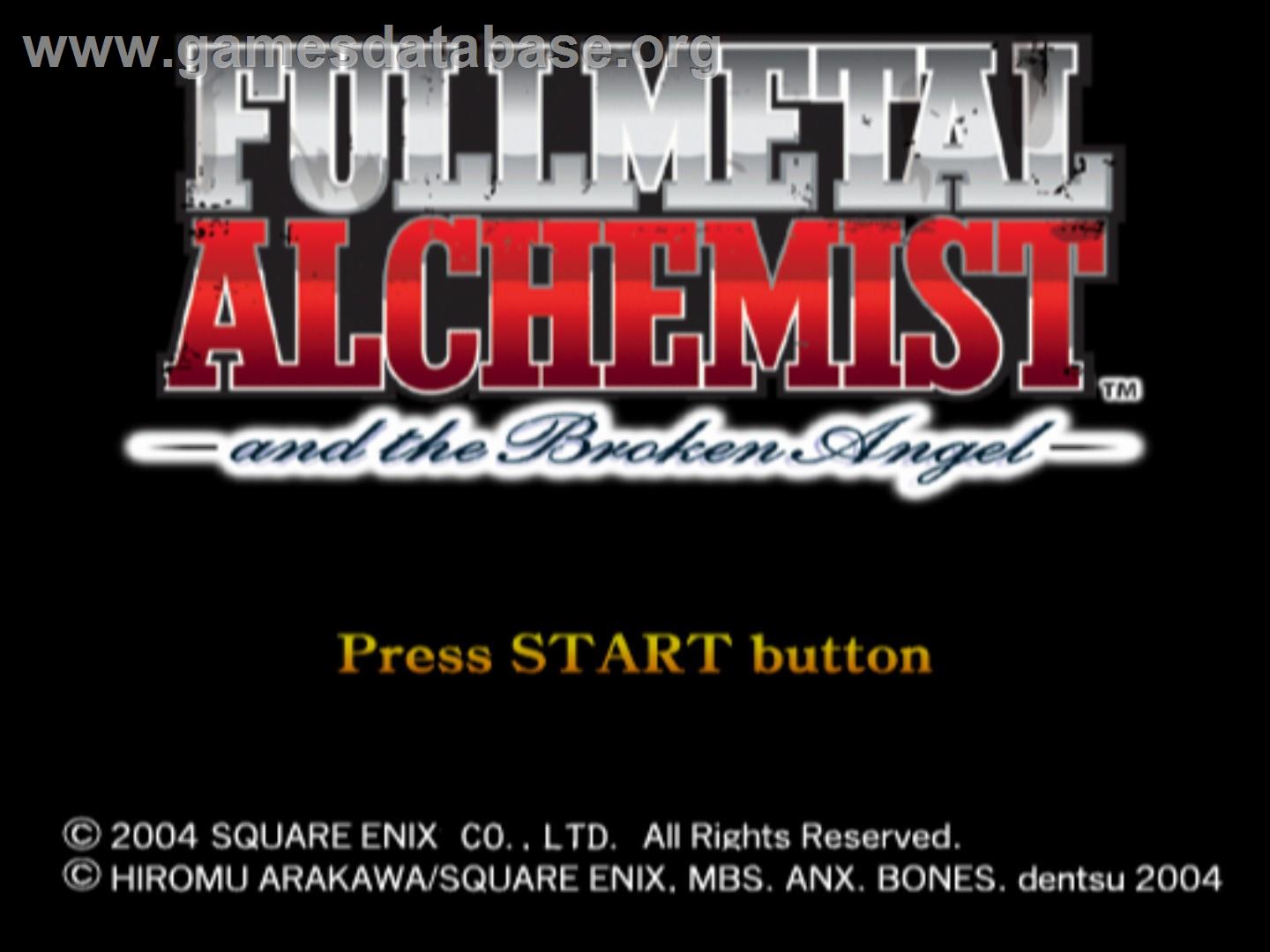 Fullmetal Alchemist And The Broken Angel - Sony Playstation 2 - Artwork - Title Screen