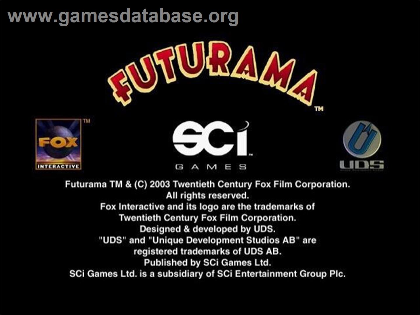 Futurama - Sony Playstation 2 - Artwork - Title Screen