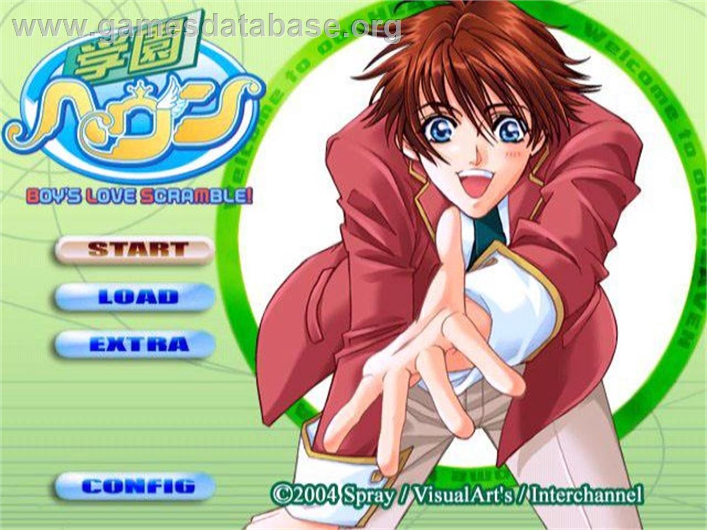 Gakuen Heaven - Boy's Love Scramble! - Sony Playstation 2 - Artwork - Title Screen