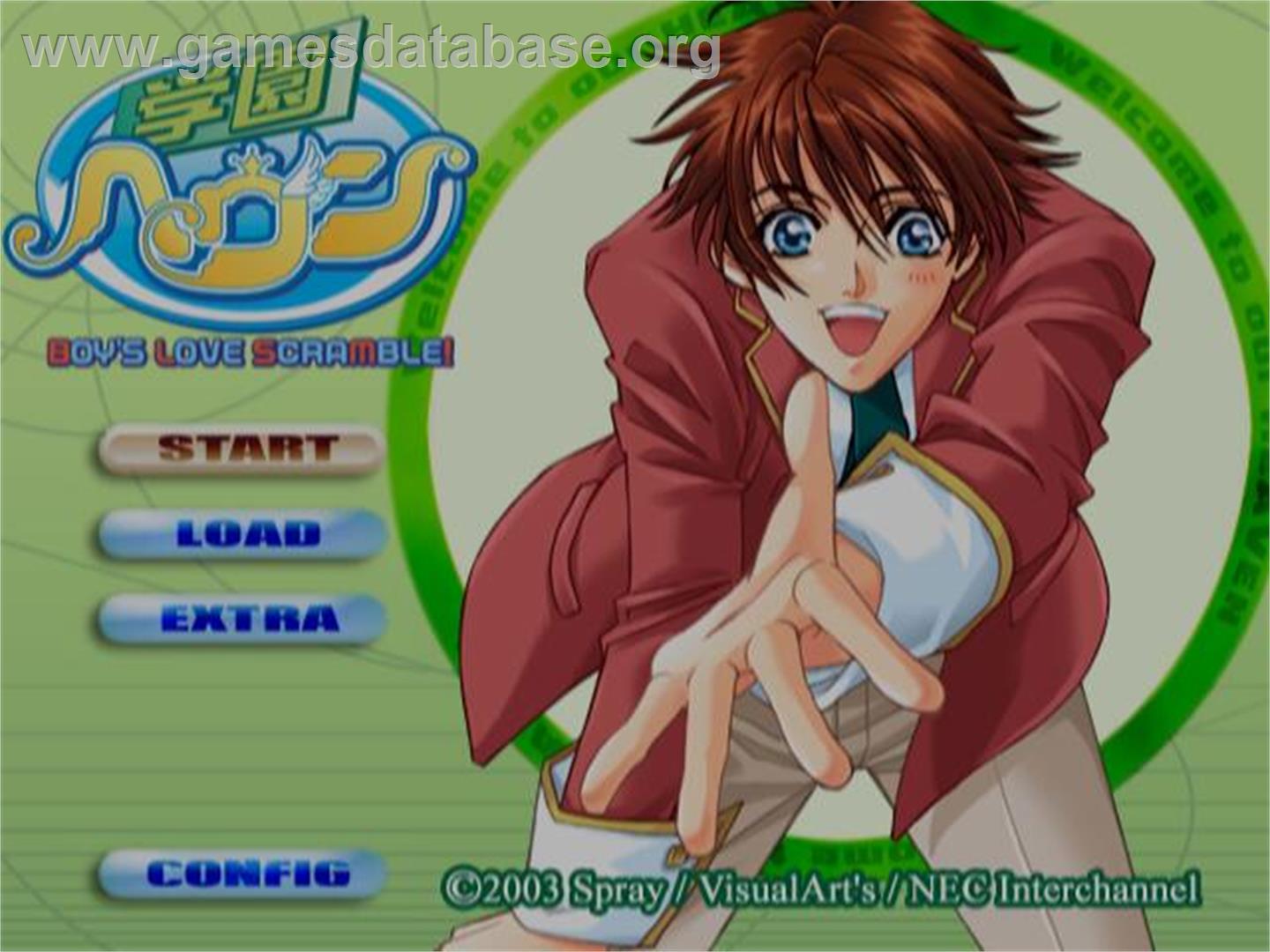 Gakuen Heaven - Boy's Love Scramble! Type B - Sony Playstation 2 - Artwork - Title Screen