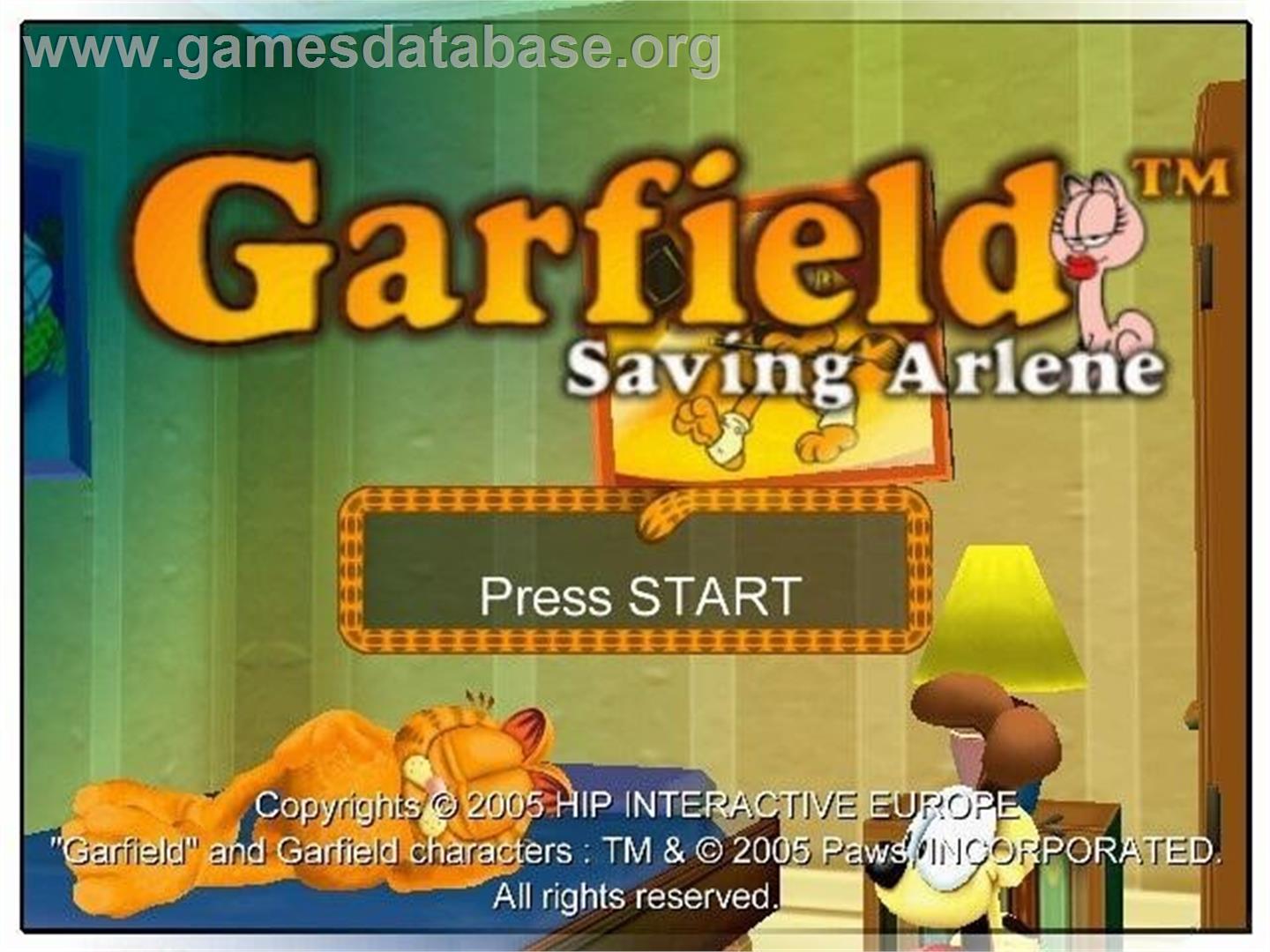 Garfield - Saving Arlene - Sony Playstation 2 - Artwork - Title Screen
