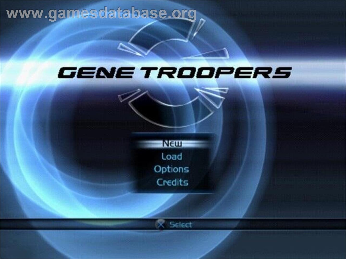 Gene Troopers - Sony Playstation 2 - Artwork - Title Screen