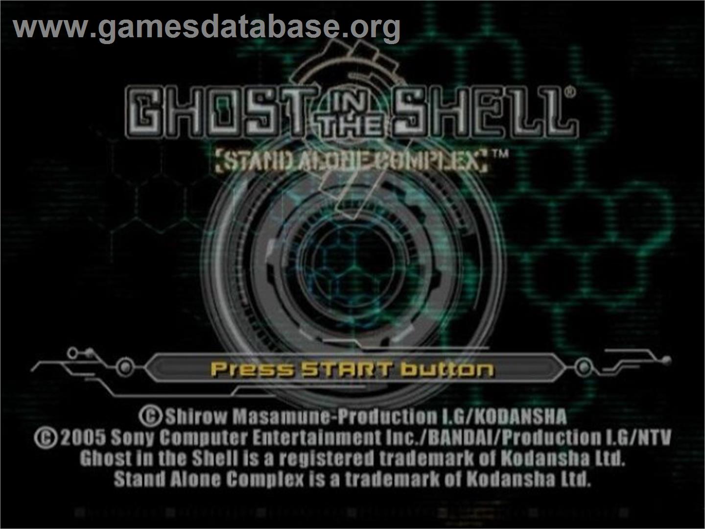 Ghost In The Shell - Stand Alone Complex - Sony Playstation 2 - Artwork - Title Screen