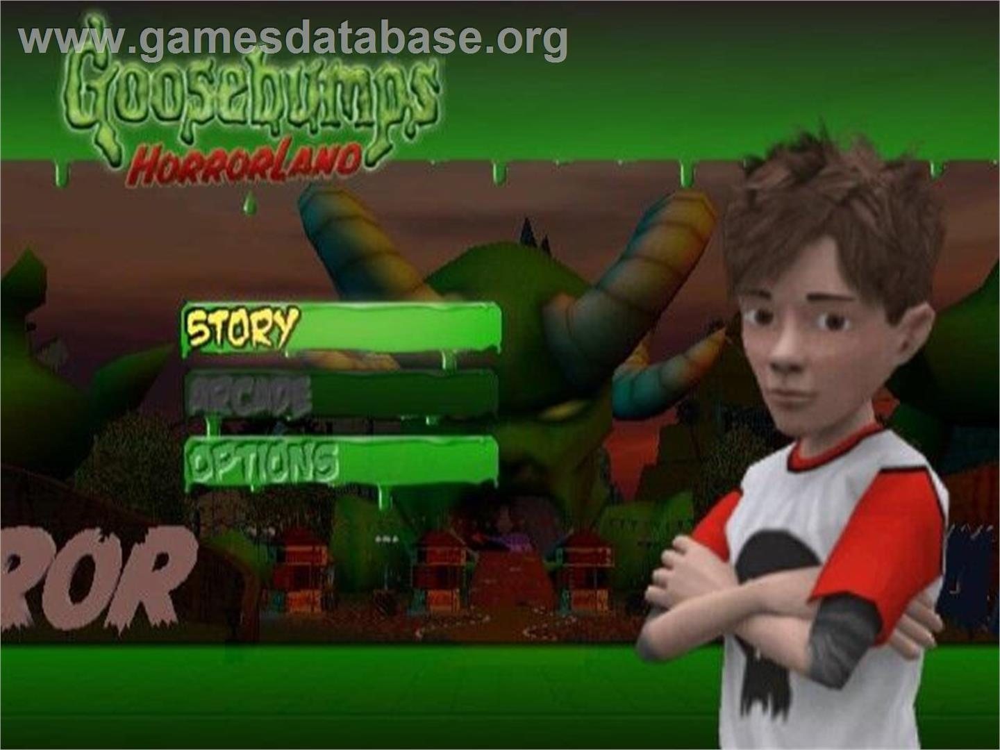 Goosebumps Horrorland - Sony Playstation 2 - Artwork - Title Screen