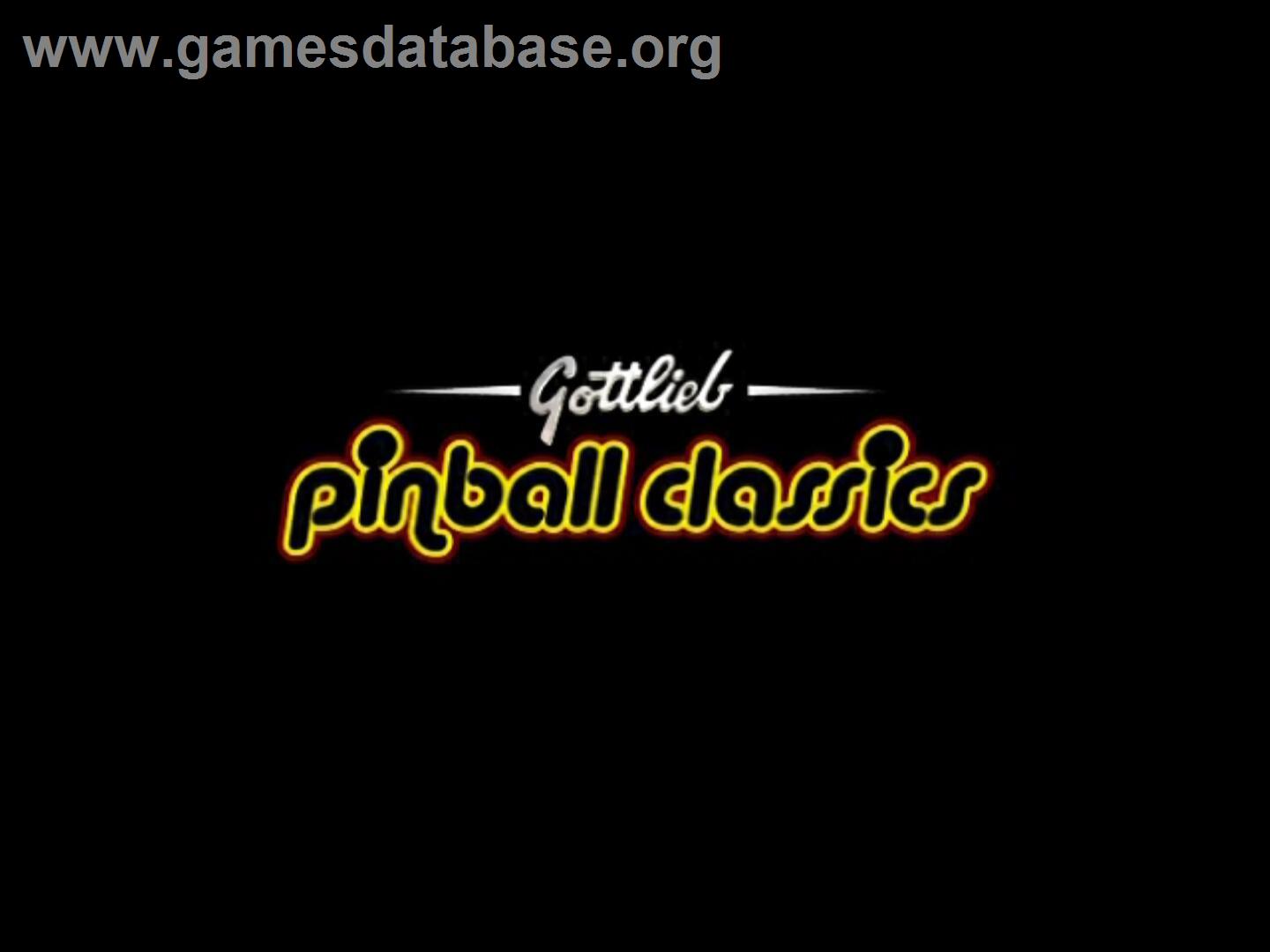 Gottlieb Pinball Classics - Sony Playstation 2 - Artwork - Title Screen