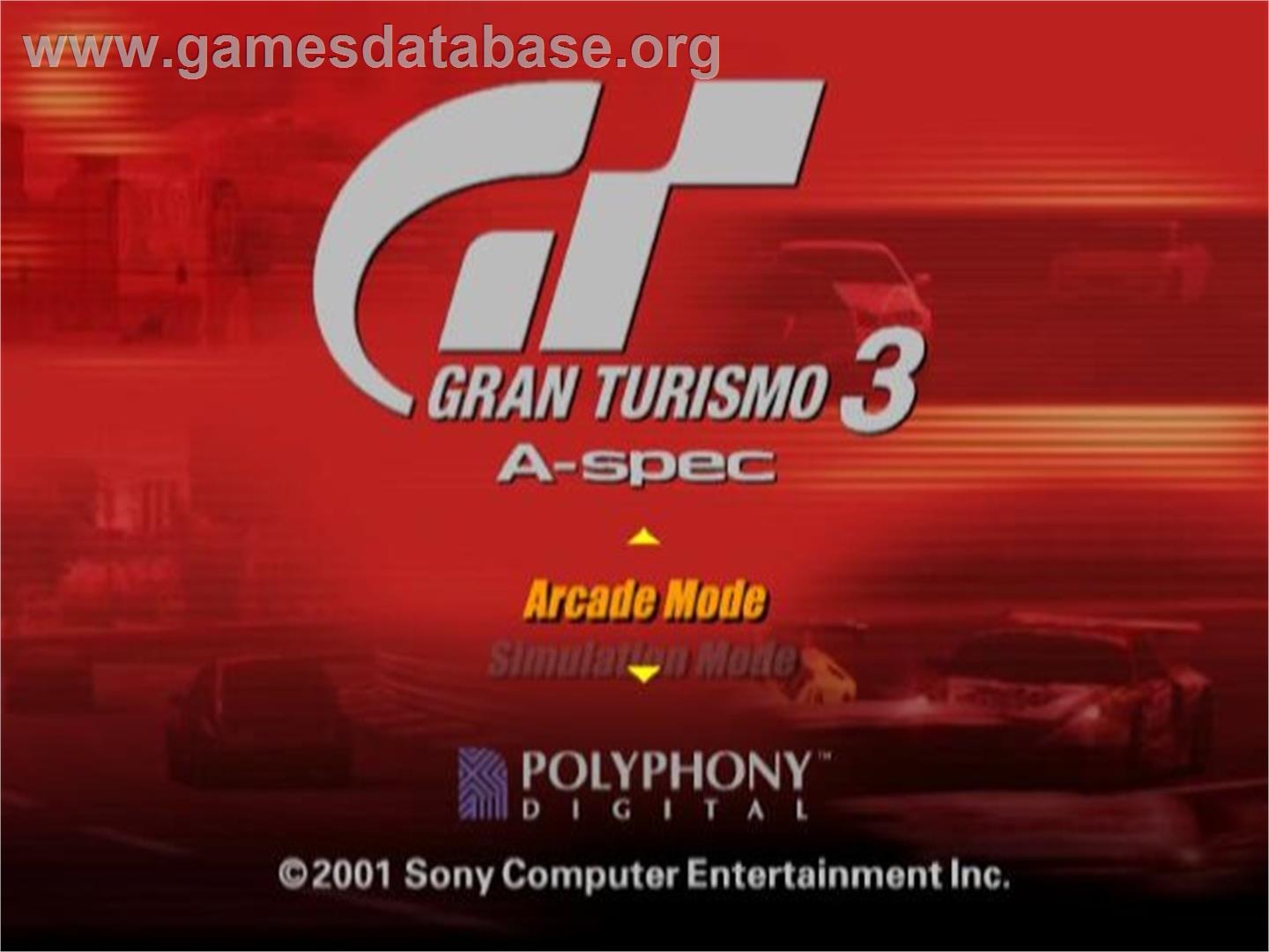 Gran Turismo 3 - A-spec - Sony Playstation 2 - Artwork - Title Screen