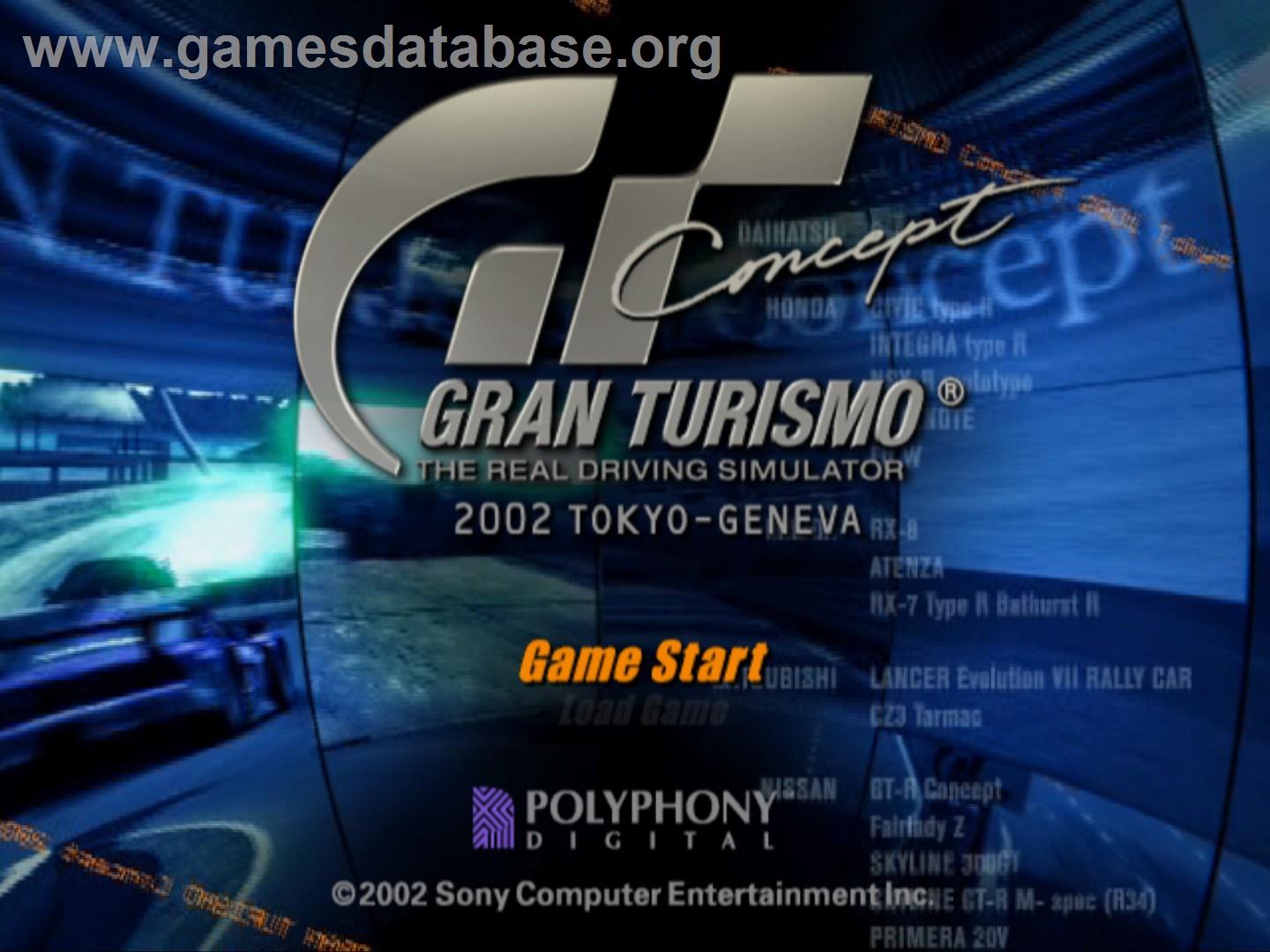 Gran Turismo Concept 2002 Tokyo-geneva - Sony Playstation 2 - Artwork - Title Screen
