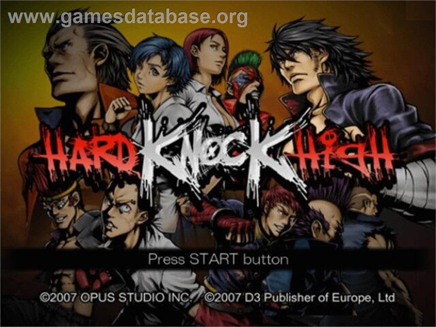 Hard Knock High - Sony Playstation 2 - Artwork - Title Screen