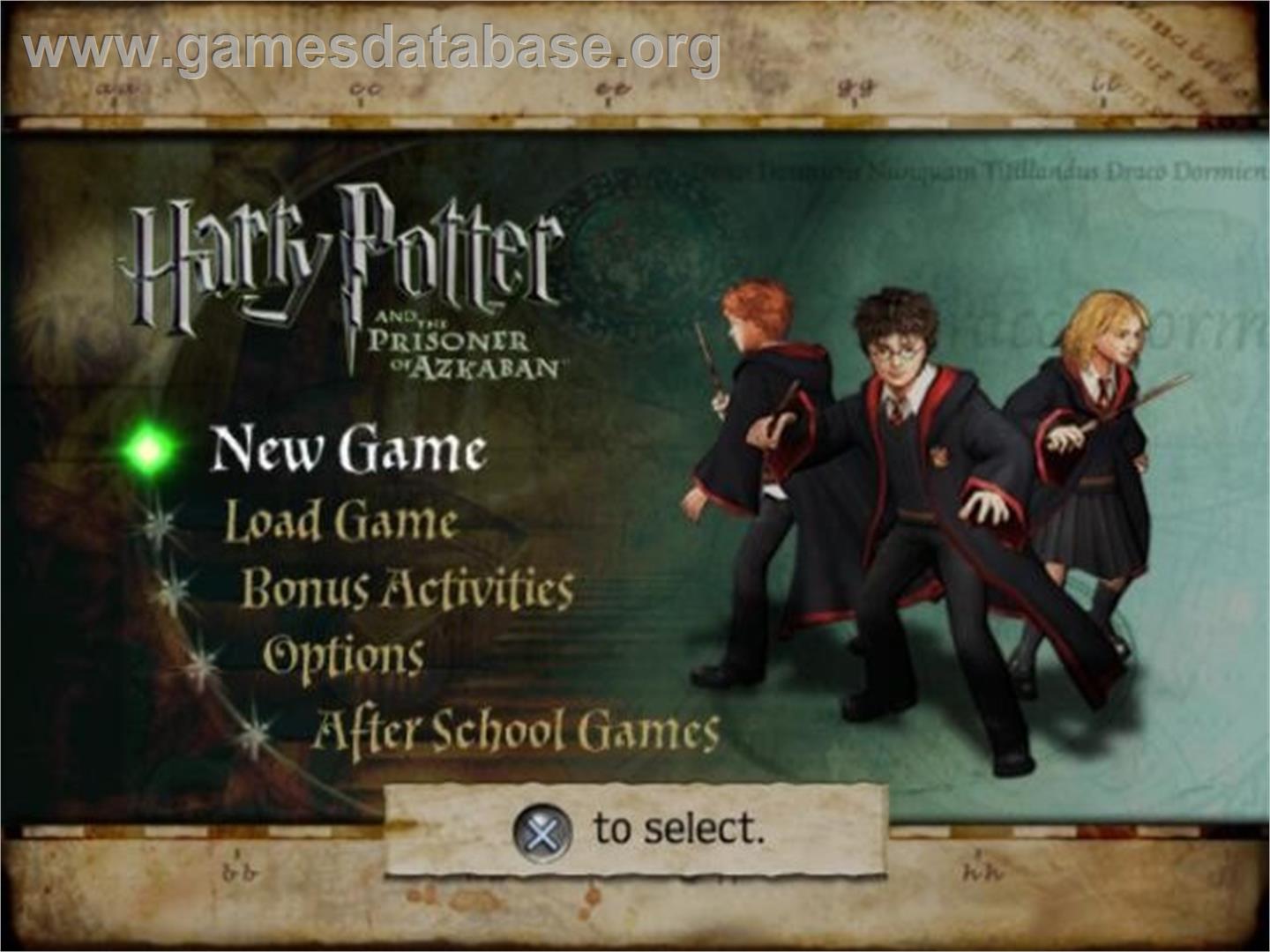 Harry Potter and the Prisoner of Azkaban - Sony Playstation 2 - Artwork - Title Screen