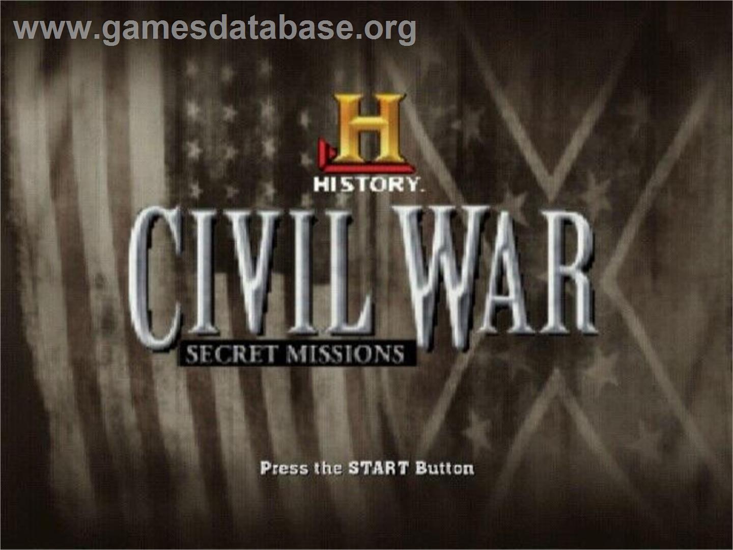 History Channel - Civil War - Secret Missions, The - Sony Playstation 2 - Artwork - Title Screen