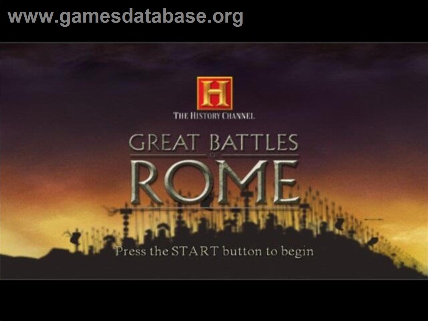 History Channel - Great Battles Of Rome, The - Sony Playstation 2 - Artwork - Title Screen