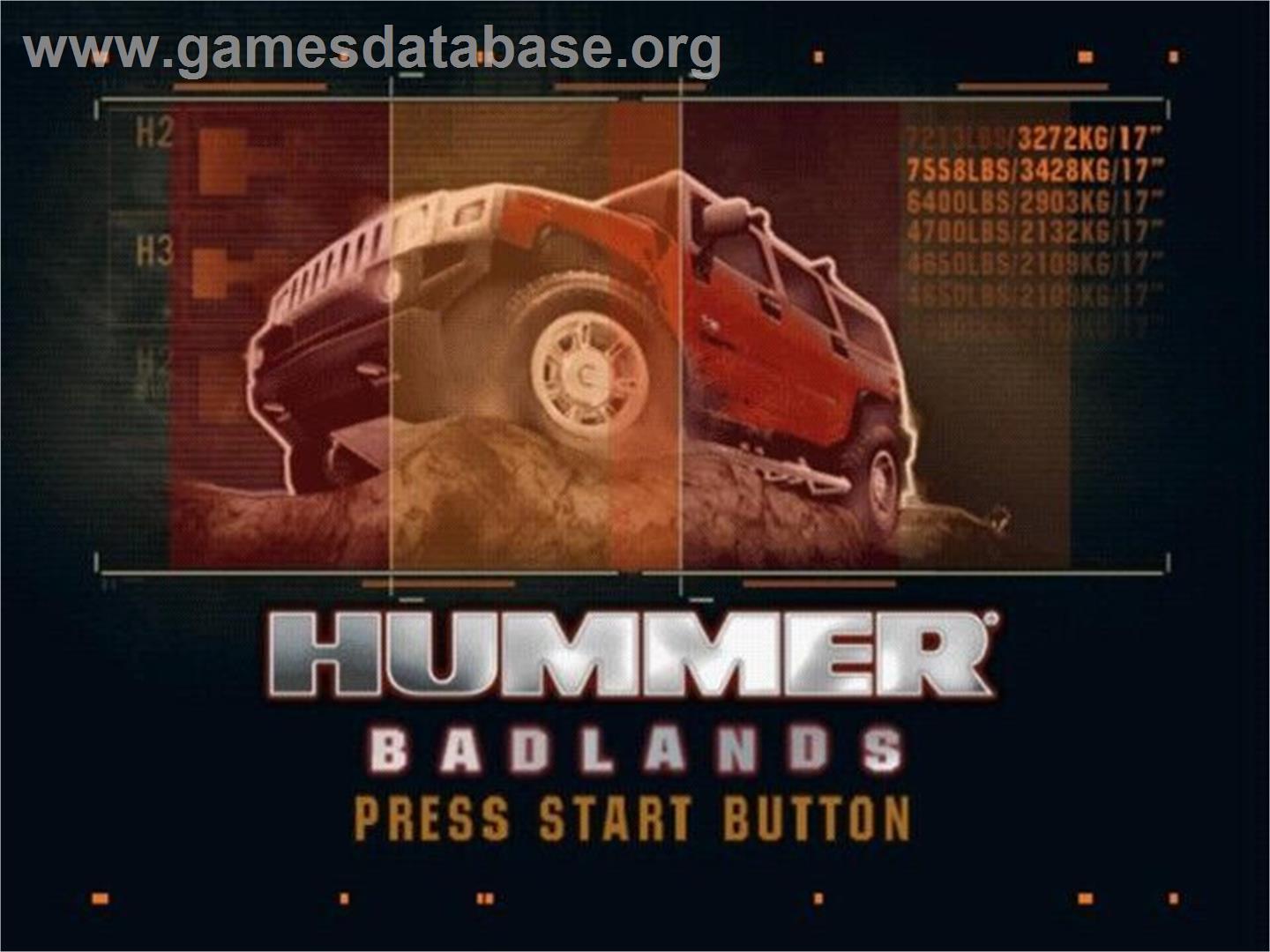 Hummer Badlands - Sony Playstation 2 - Artwork - Title Screen