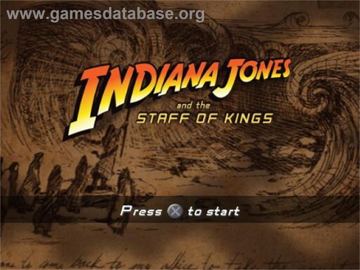 Indiana Jones And The Staff Of Kings - Sony Playstation 2 - Artwork - Title Screen