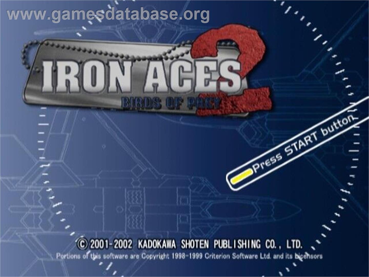 Iron Aces 2 - Birds Of Prey - Sony Playstation 2 - Artwork - Title Screen