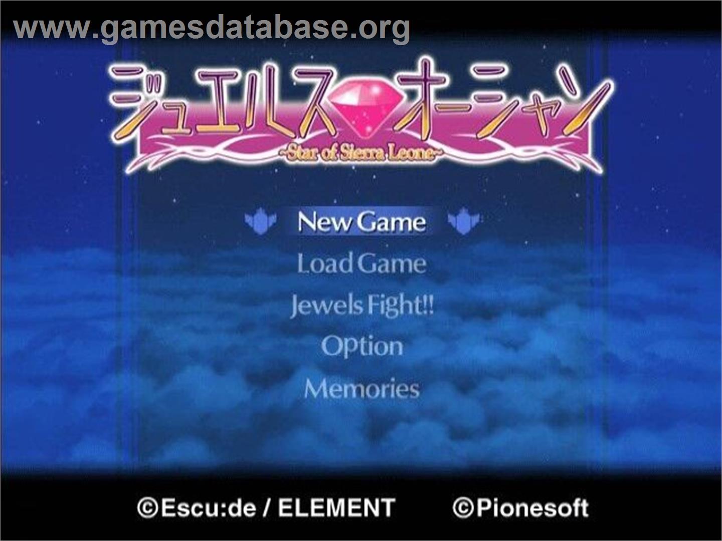 Jewels Ocean - Star Of Sierra Leone - Sony Playstation 2 - Artwork - Title Screen