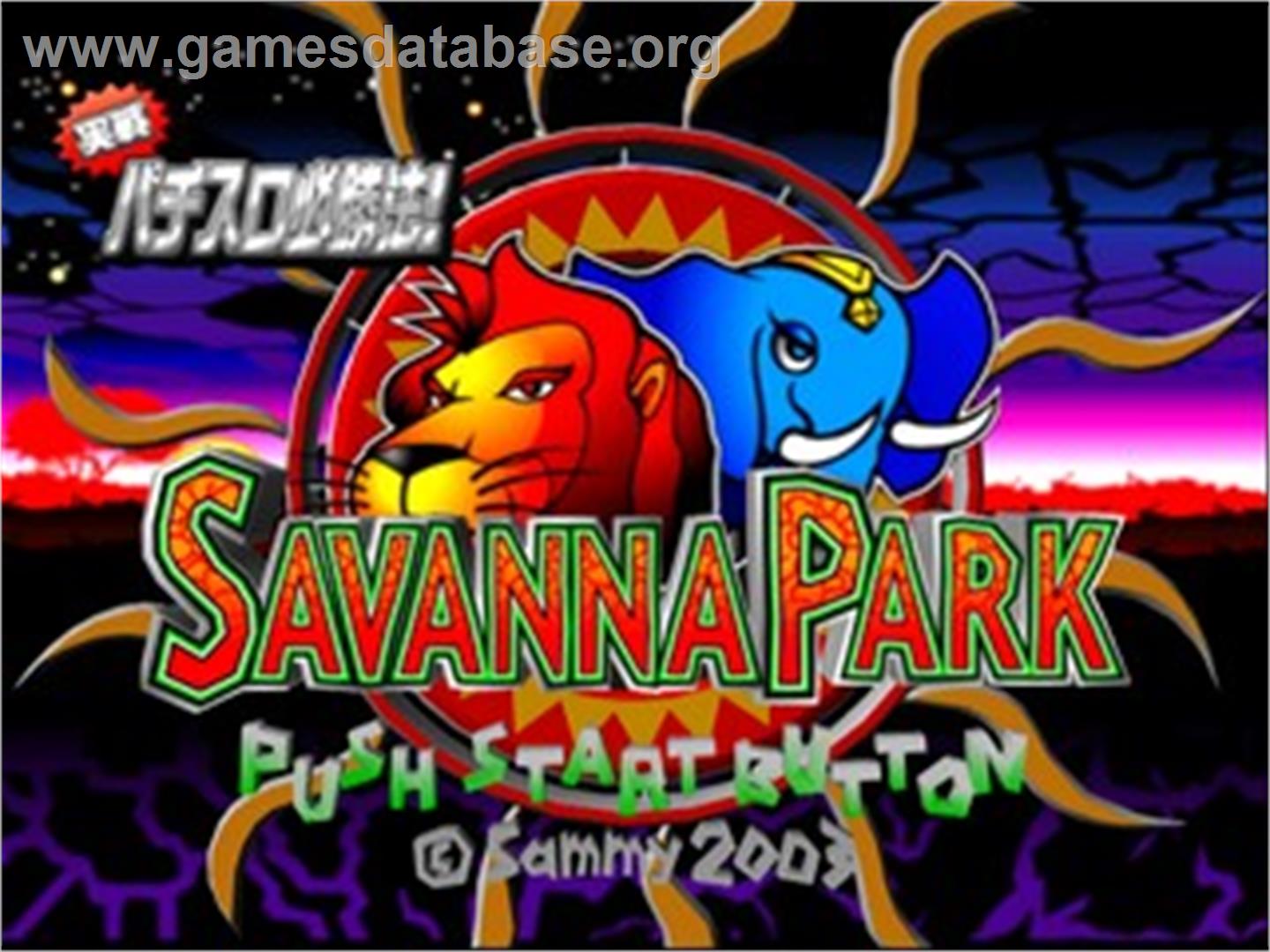 Jissen Pachi-slot Hisshouhou! Savanna Park - Sony Playstation 2 - Artwork - Title Screen