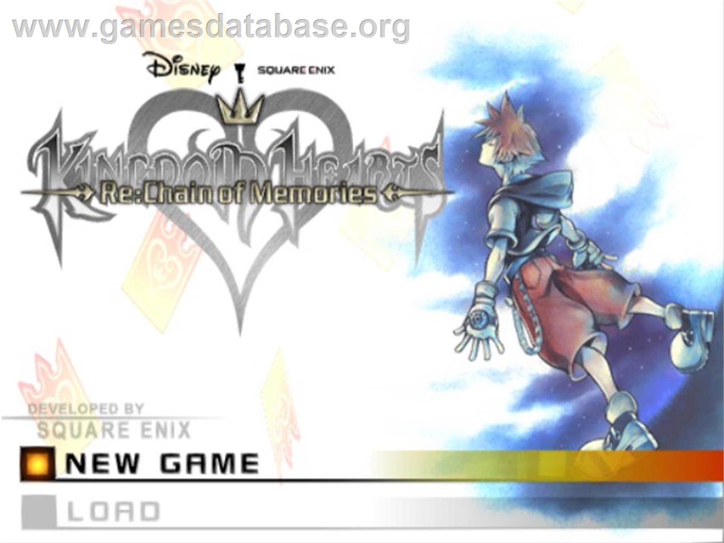 Kingdom Hearts Re - Chain Of Memories - Sony Playstation 2 - Artwork - Title Screen