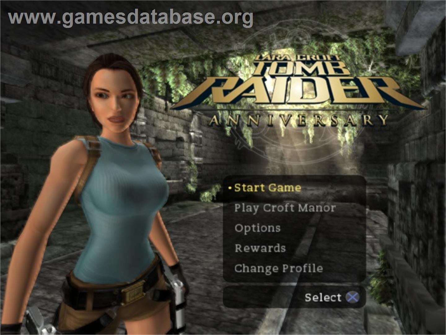 Lara Croft Tomb Raider - Anniversary - Sony Playstation 2 - Artwork - Title Screen