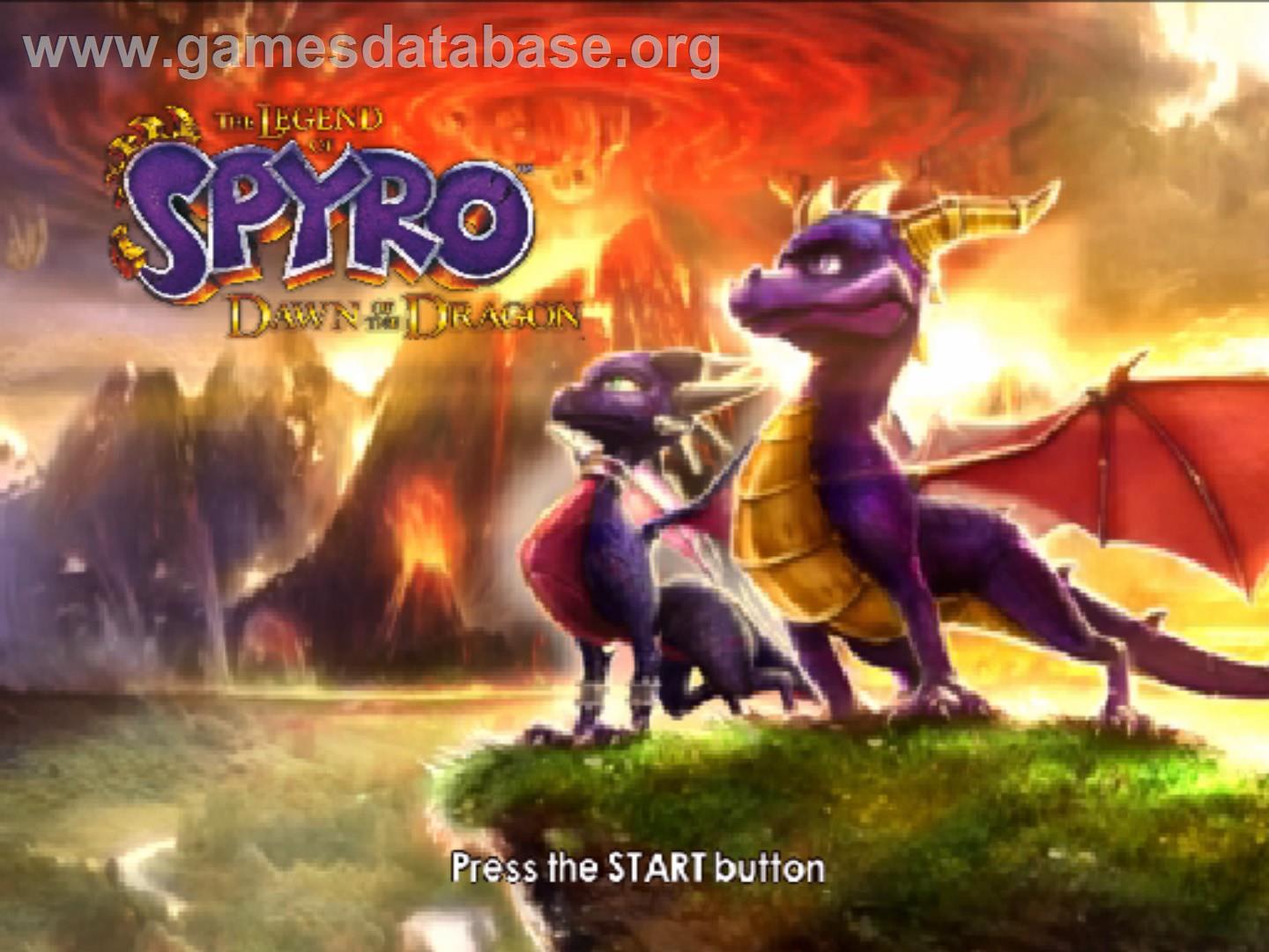 Legend of Spyro - Dawn of the Dragon ,The - Sony Playstation 2 - Artwork - Title Screen