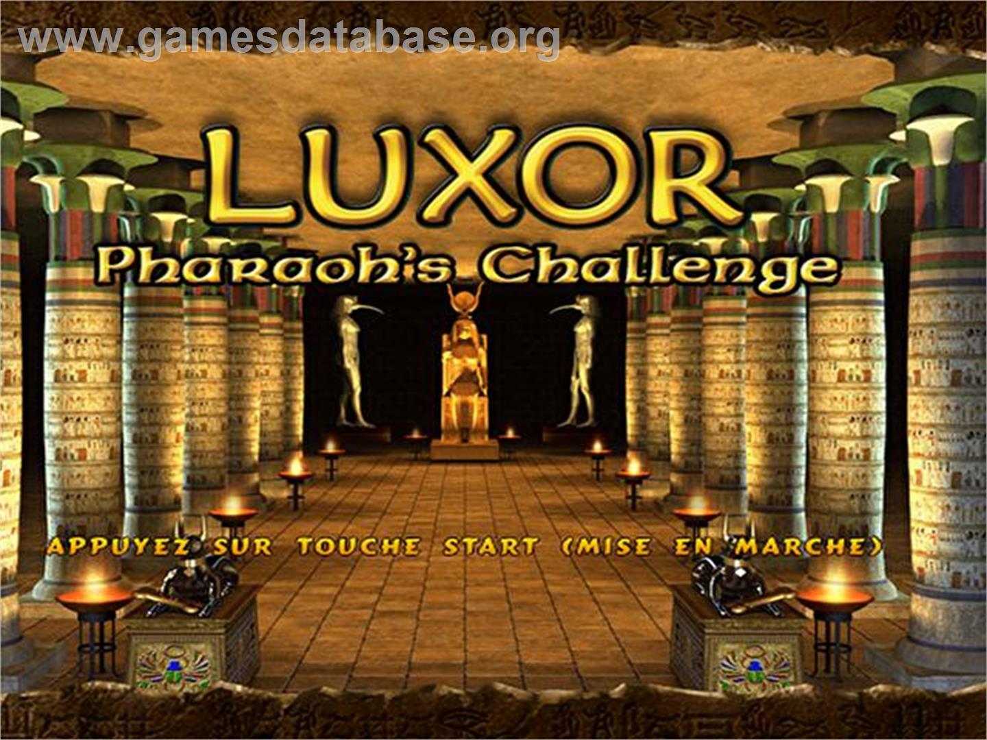 Luxor Pharaoh's Challenge - Sony Playstation 2 - Artwork - Title Screen