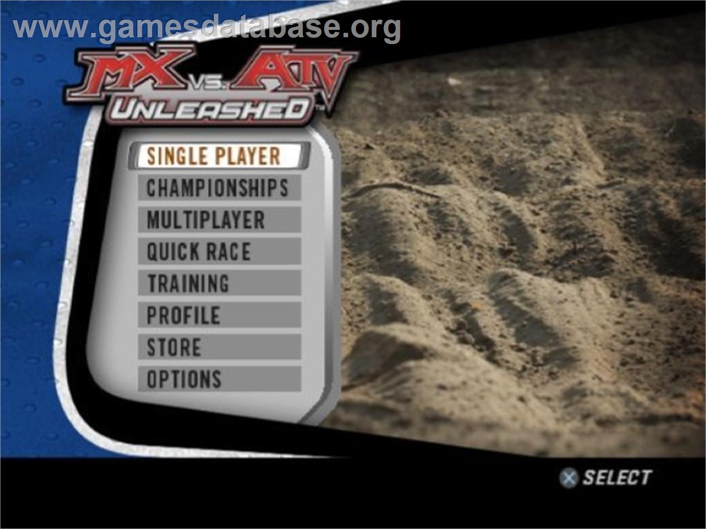 MX vs. ATV Unleashed - Sony Playstation 2 - Artwork - Title Screen