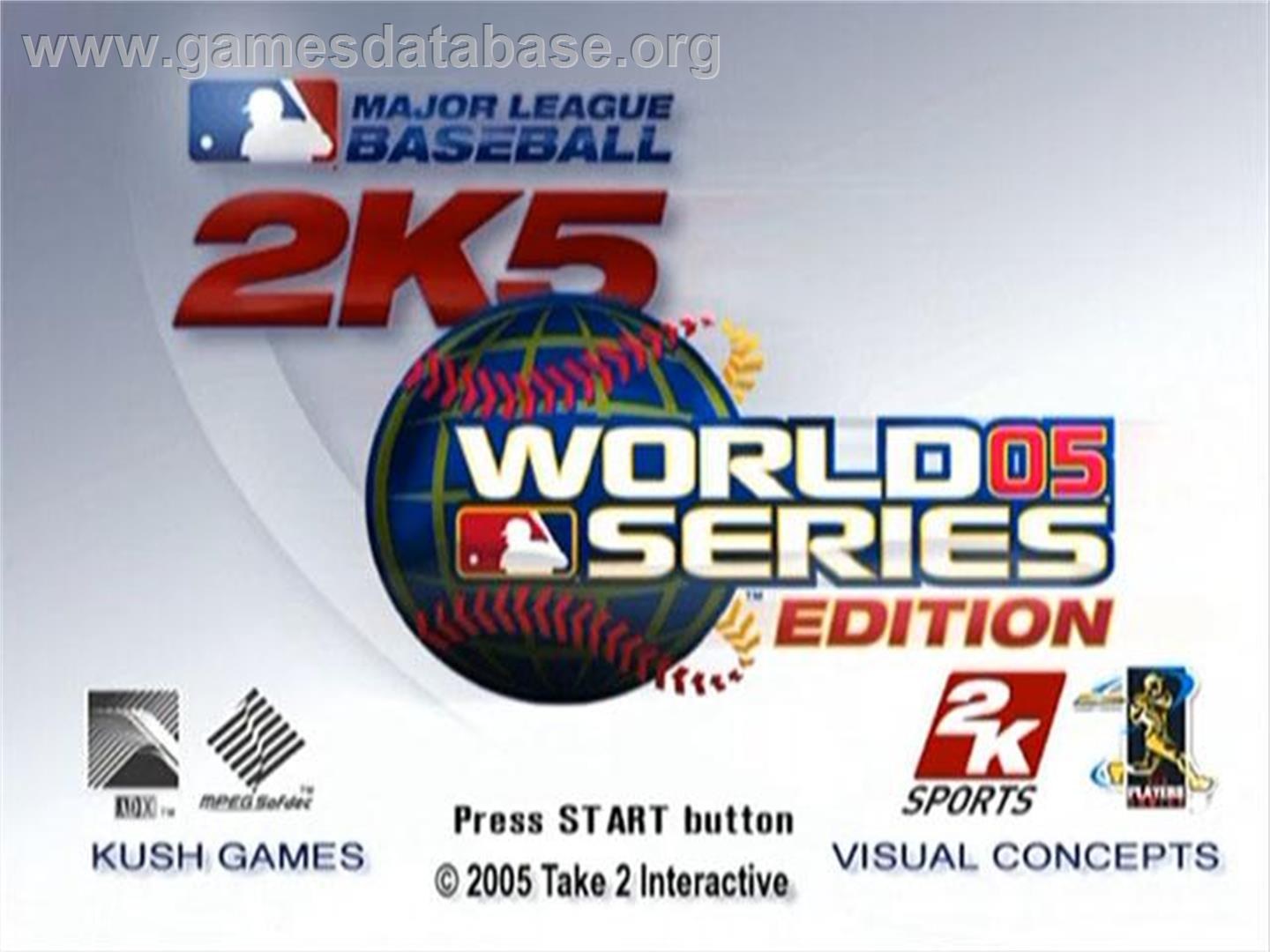 Major League Baseball 2K5 - World Series Edition - Sony Playstation 2 - Artwork - Title Screen