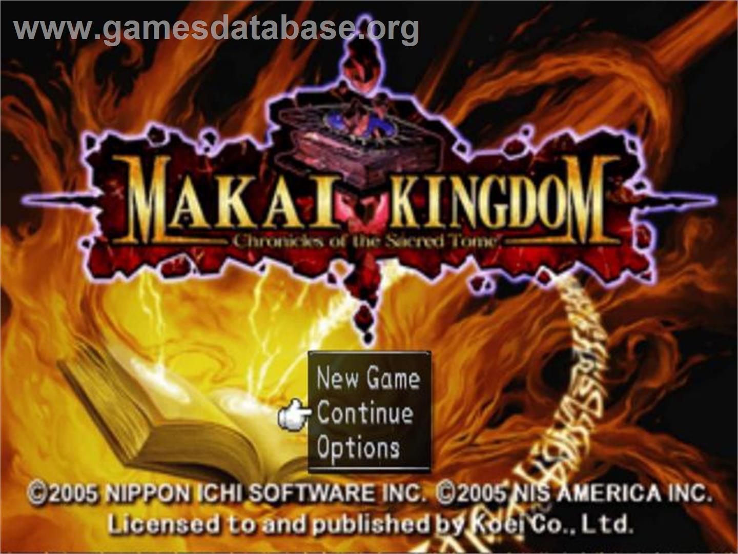 Makai Kingdom - Chronicles Of The Sacred Tome - Sony Playstation 2 - Artwork - Title Screen
