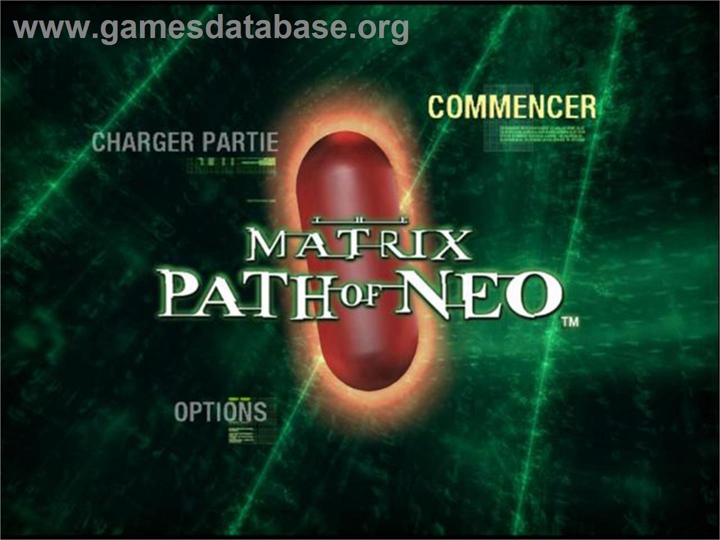 Matrix - Path Of Neo, The - Sony Playstation 2 - Artwork - Title Screen