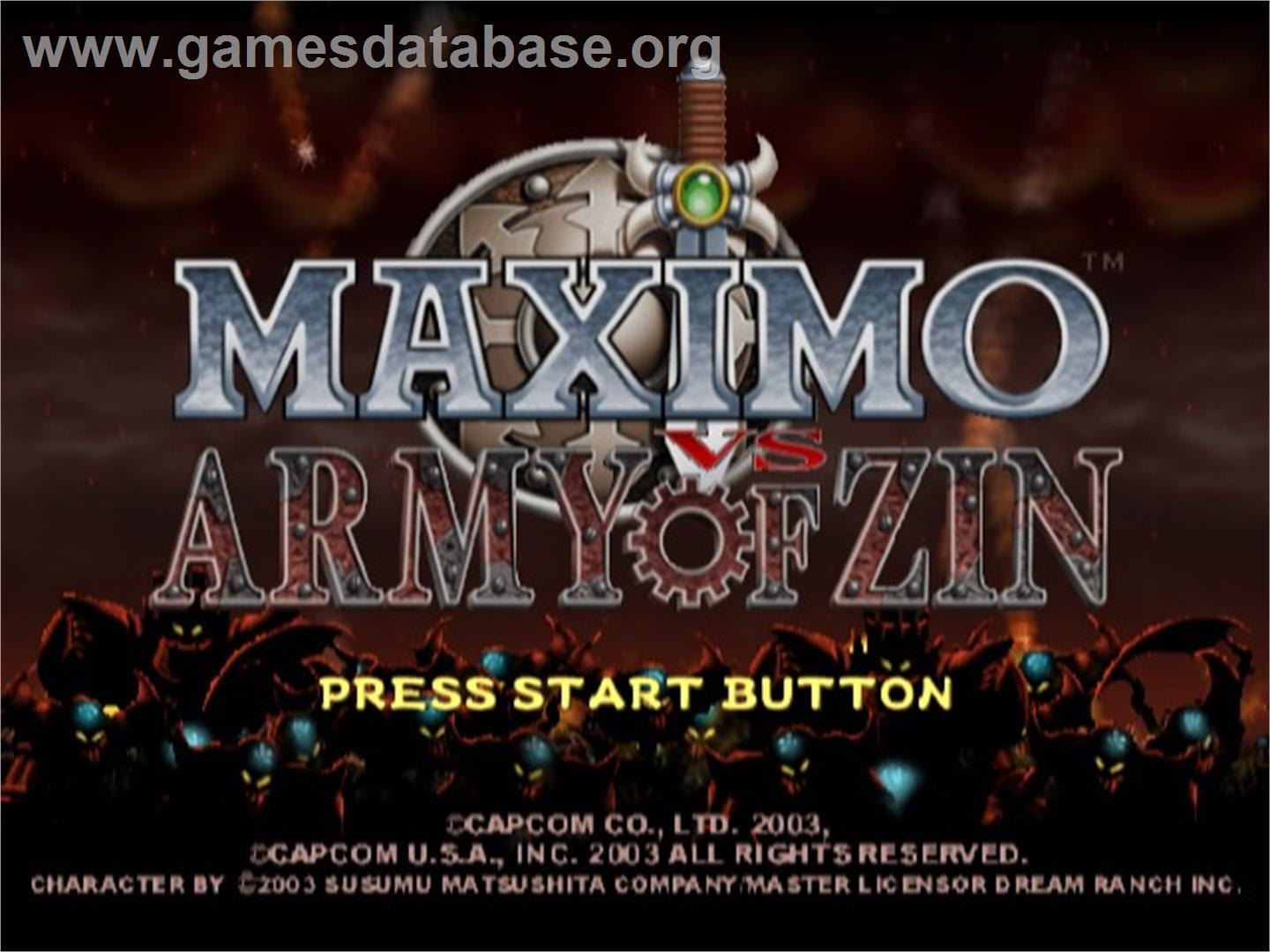 Maximo Vs Army Of Zin - Sony Playstation 2 - Artwork - Title Screen