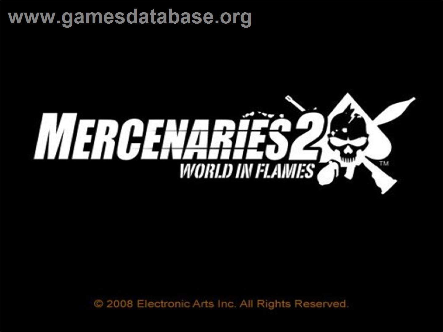 Mercenaries 2 - World in Flames - Sony Playstation 2 - Artwork - Title Screen