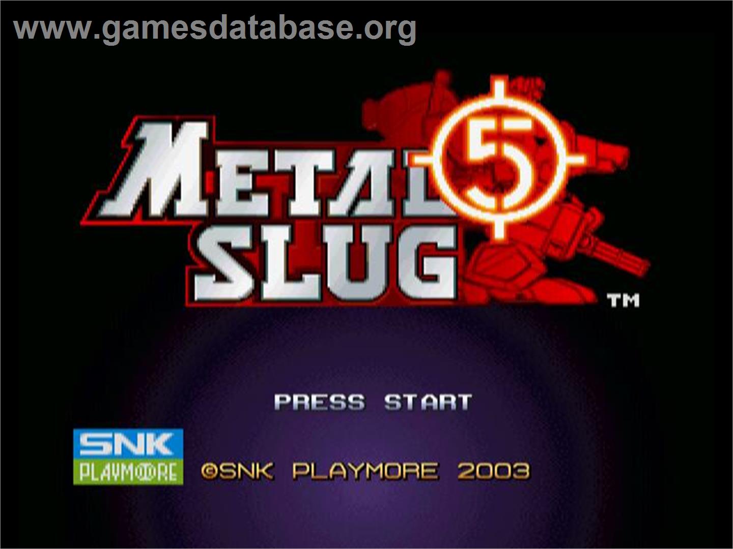 Metal Slug 5 - Sony Playstation 2 - Artwork - Title Screen