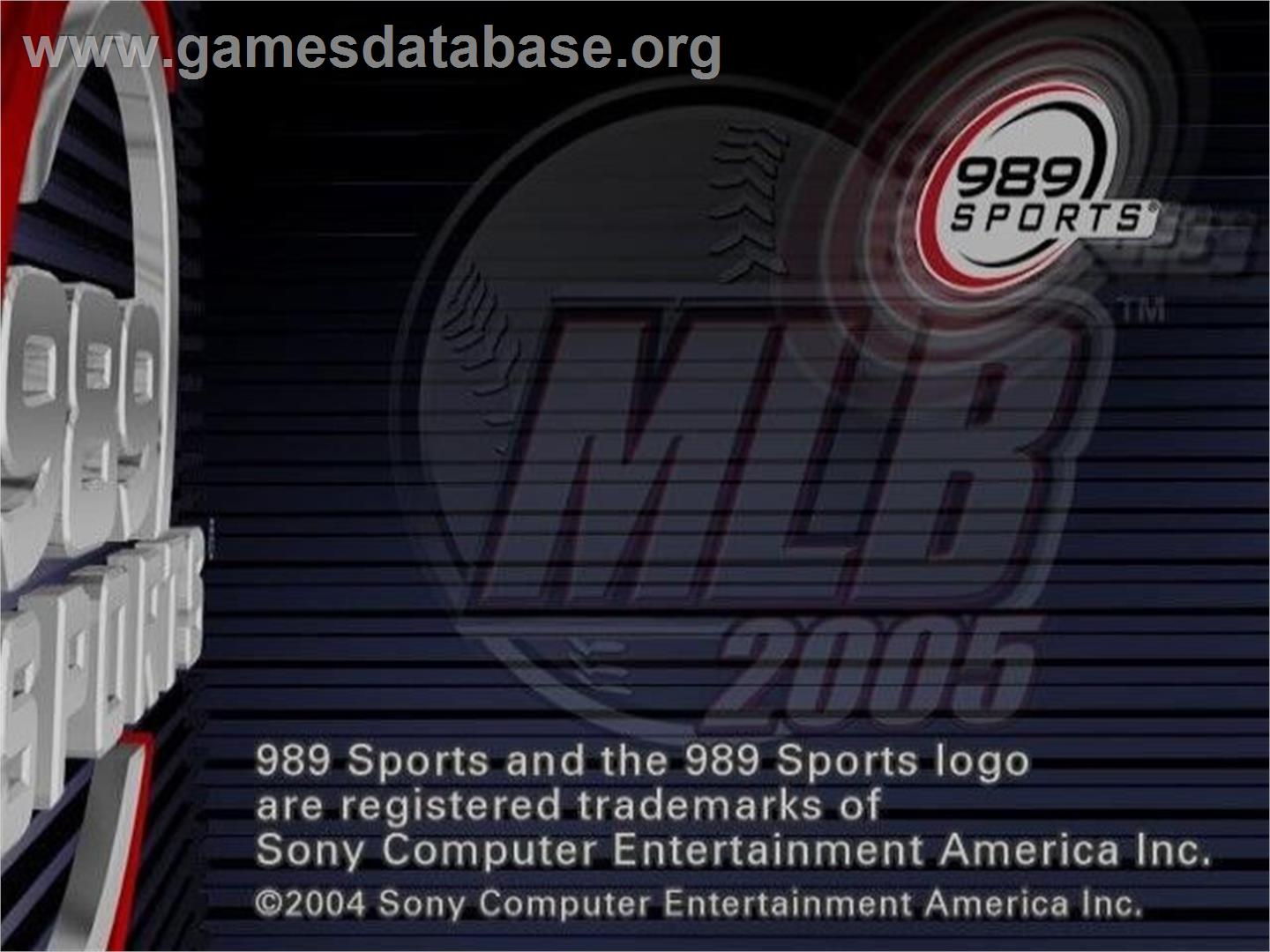 Mlb 2005 - Sony Playstation 2 - Artwork - Title Screen