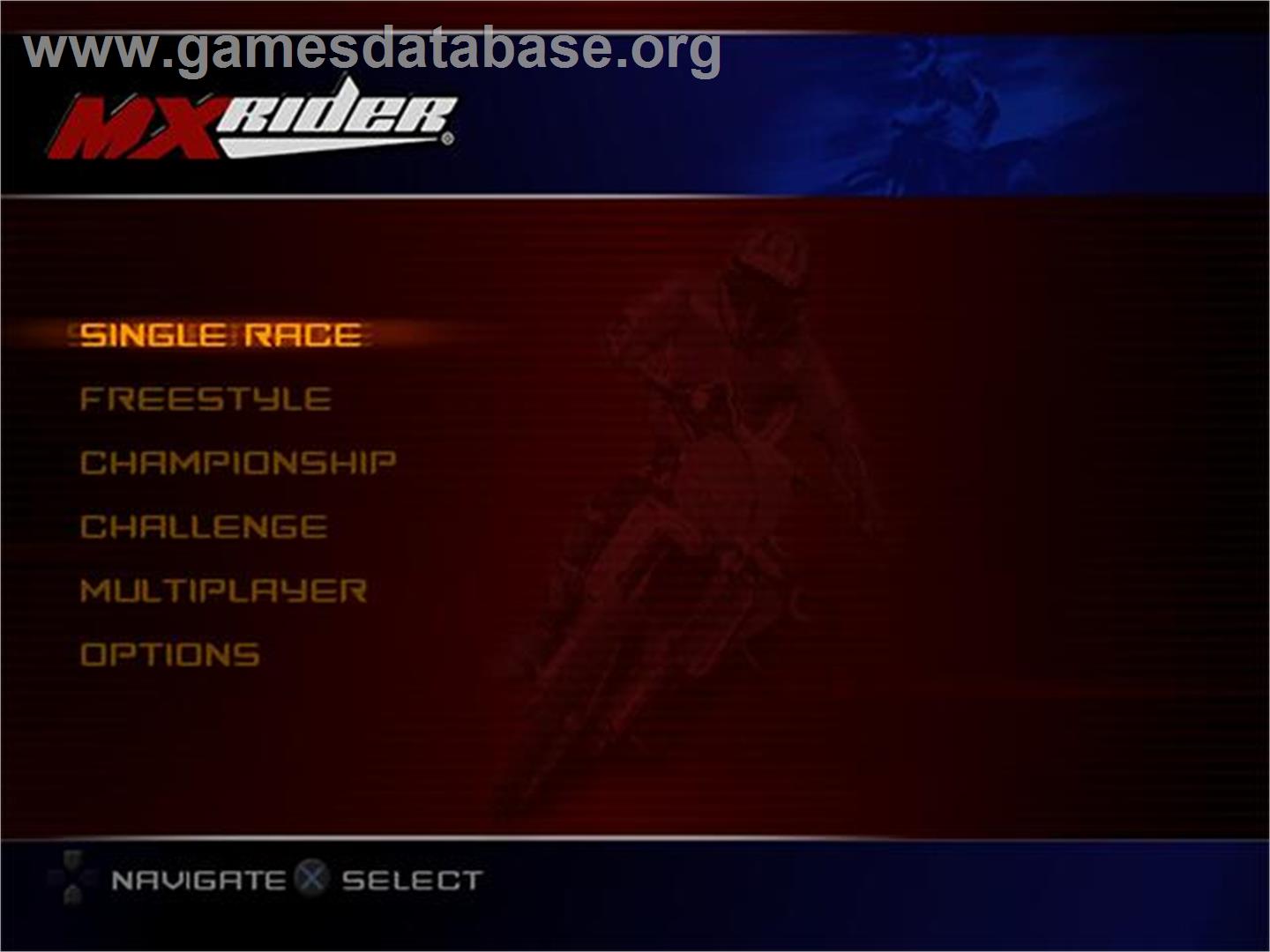 Mx Rider - Sony Playstation 2 - Artwork - Title Screen