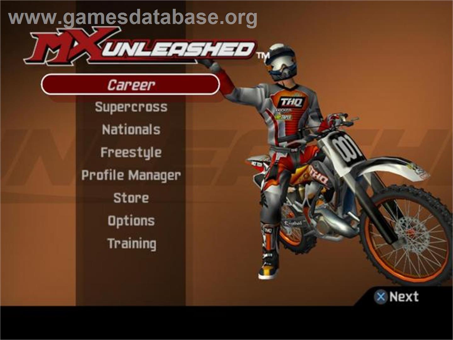 Mx Unleashed - Sony Playstation 2 - Artwork - Title Screen