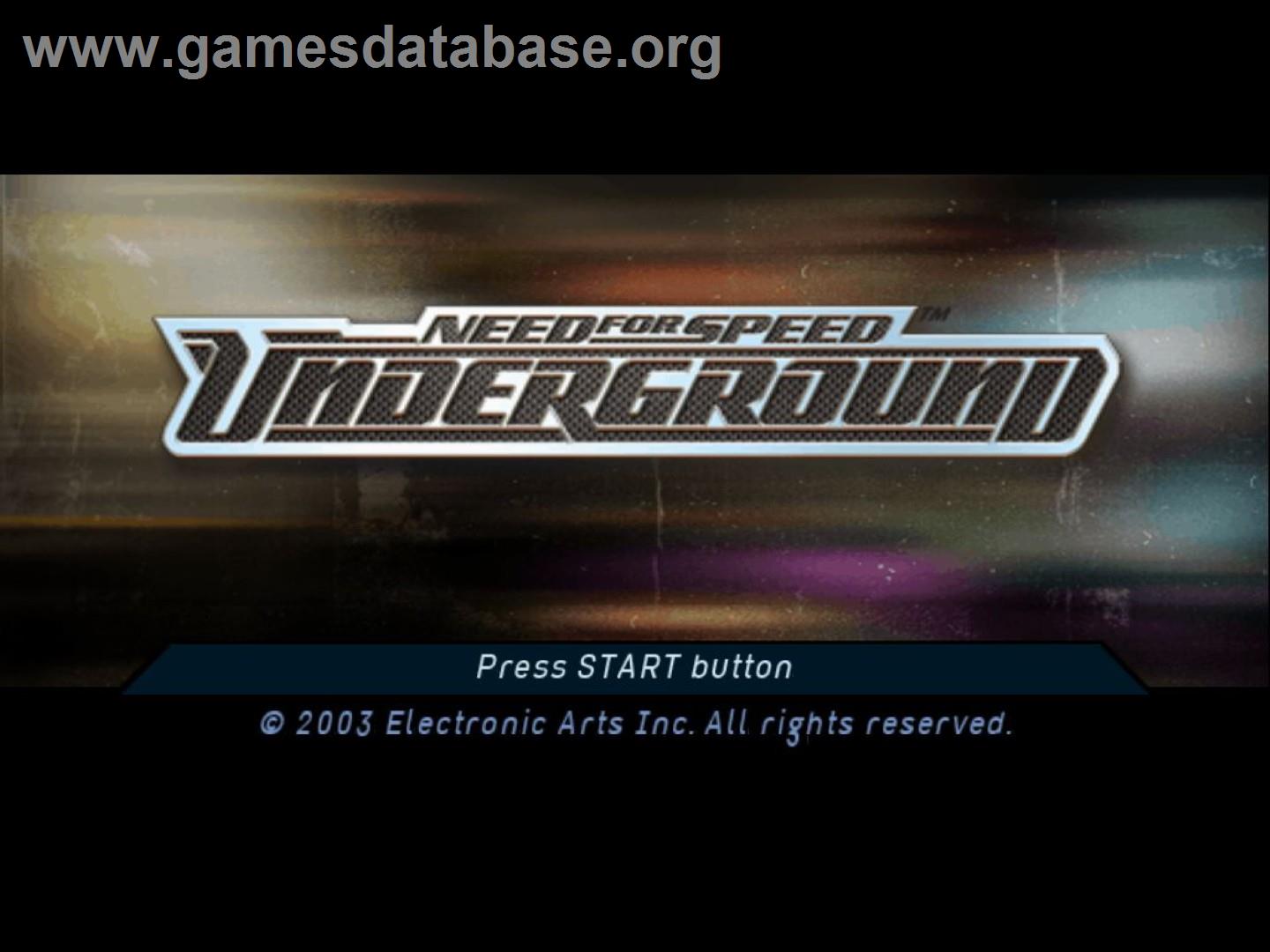 Need For Speed Underground - Sony Playstation 2 - Artwork - Title Screen