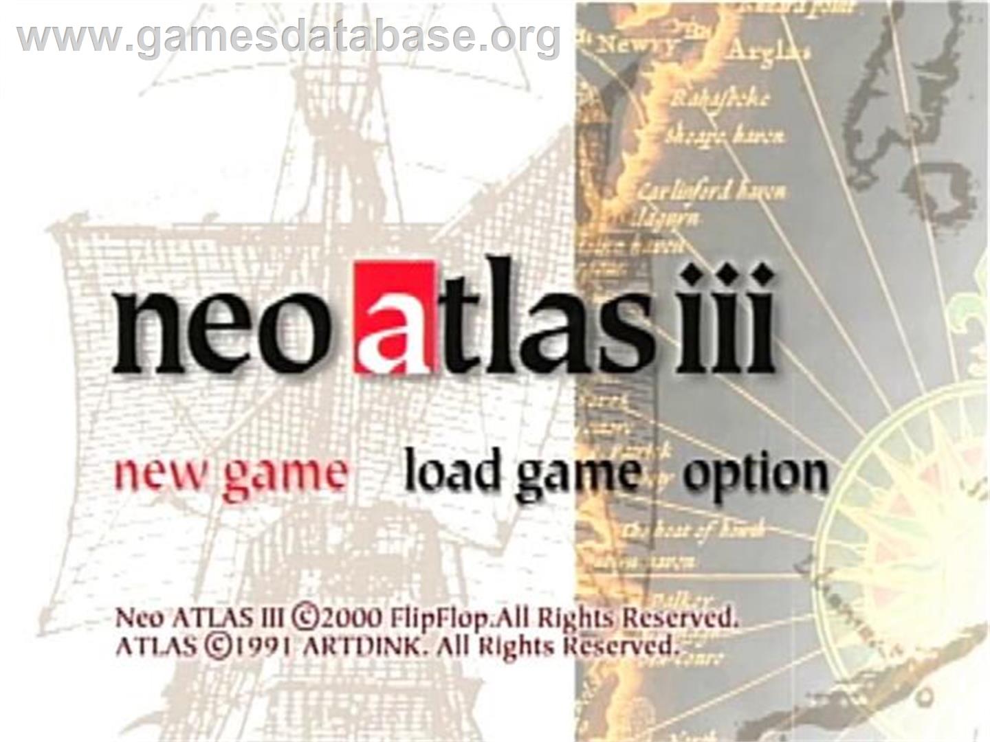 Neo Atlas 3 - Sony Playstation 2 - Artwork - Title Screen