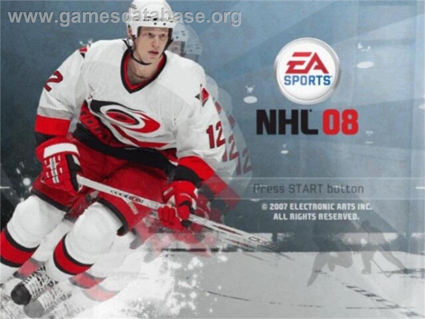 Nhl 08 - Sony Playstation 2 - Artwork - Title Screen
