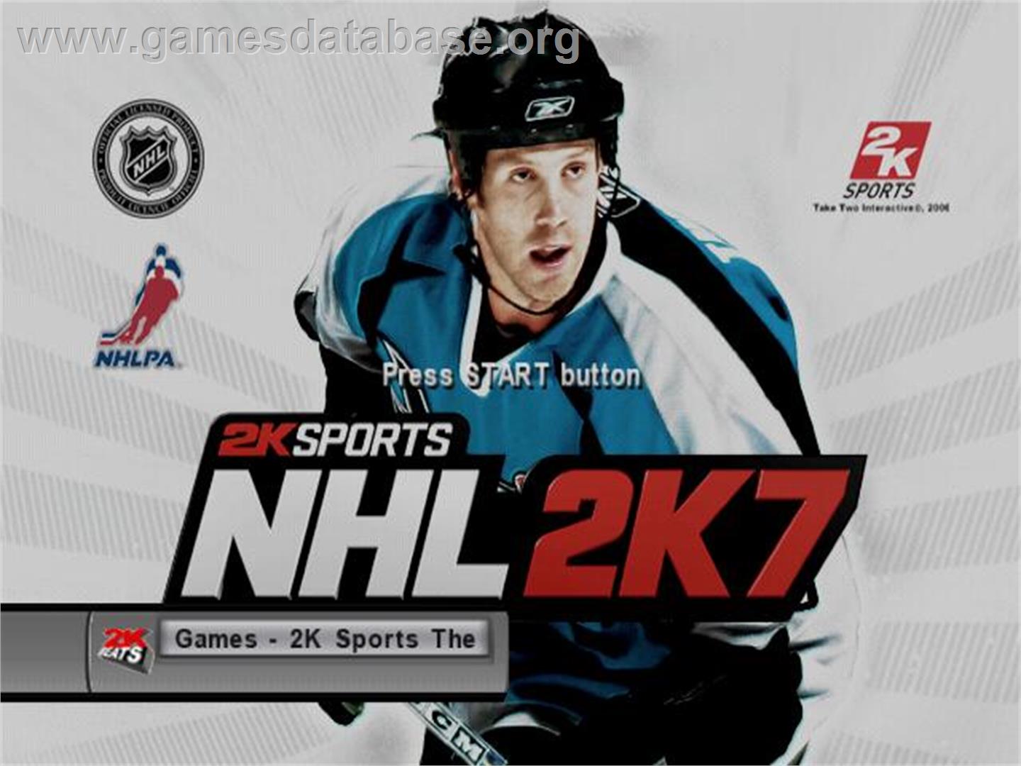 Nhl 2k7 - Sony Playstation 2 - Artwork - Title Screen