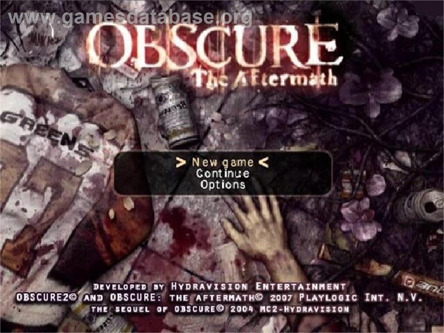Obscure 2 - Sony Playstation 2 - Artwork - Title Screen