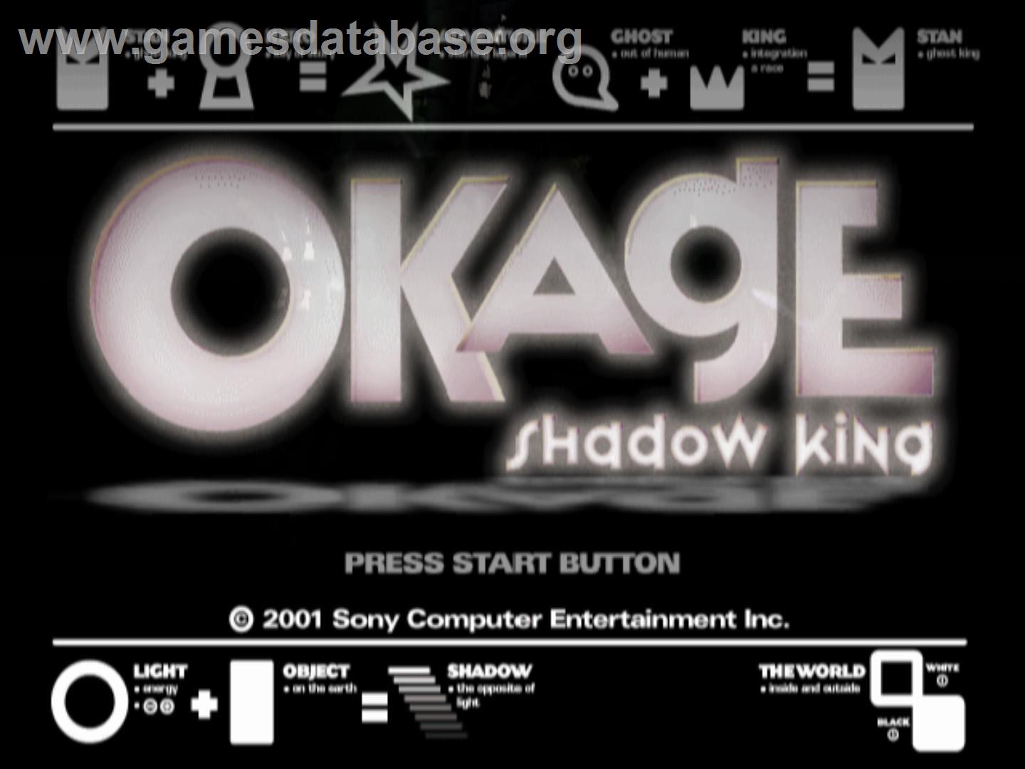 Okage - Shadow King - Sony Playstation 2 - Artwork - Title Screen