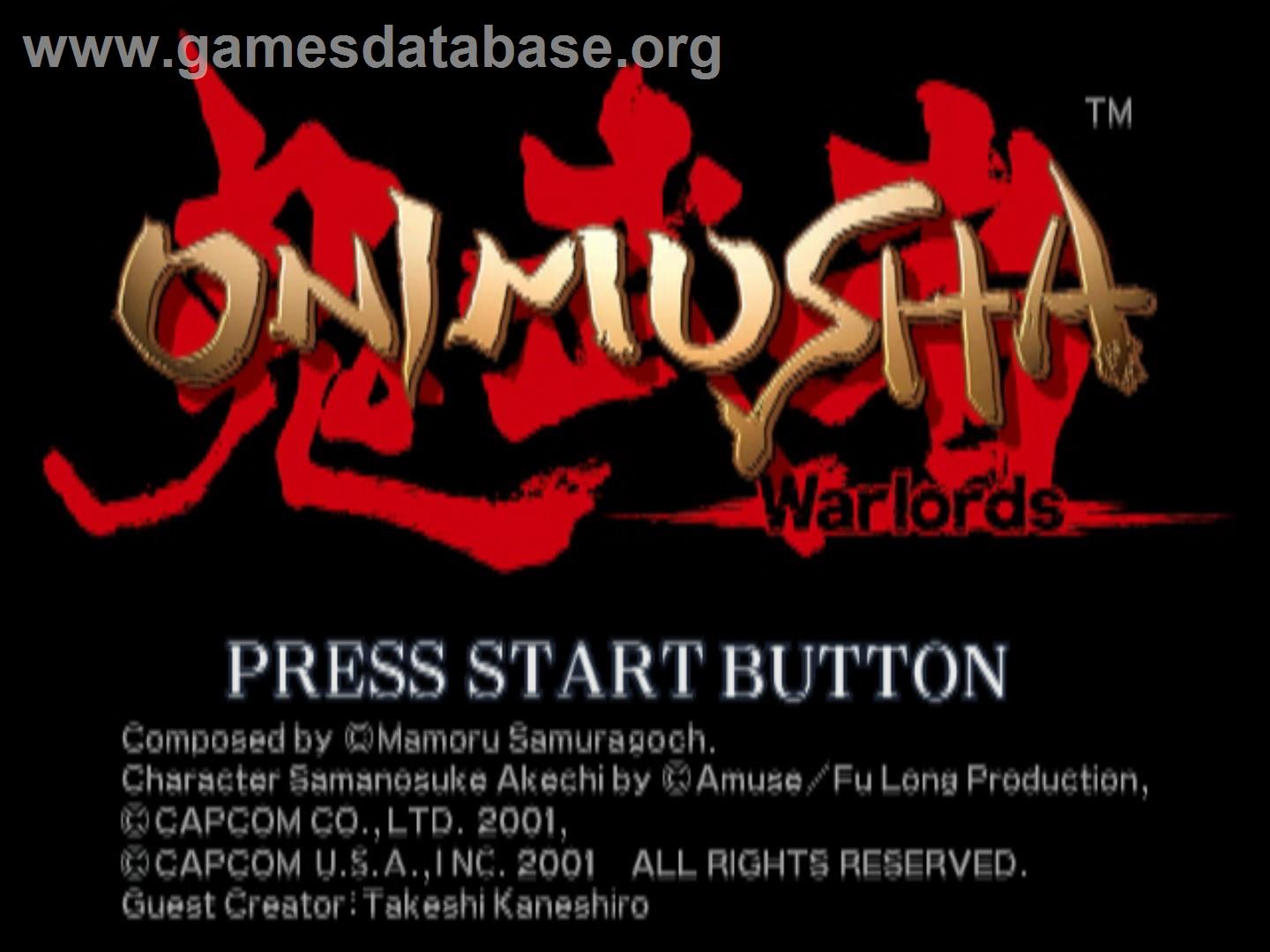Onimusha - Warlords - Sony Playstation 2 - Artwork - Title Screen