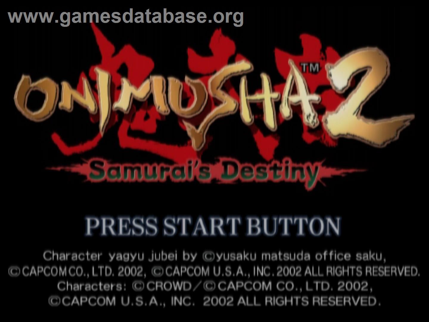 Onimusha 2 - Samurai's Destiny - Sony Playstation 2 - Artwork - Title Screen