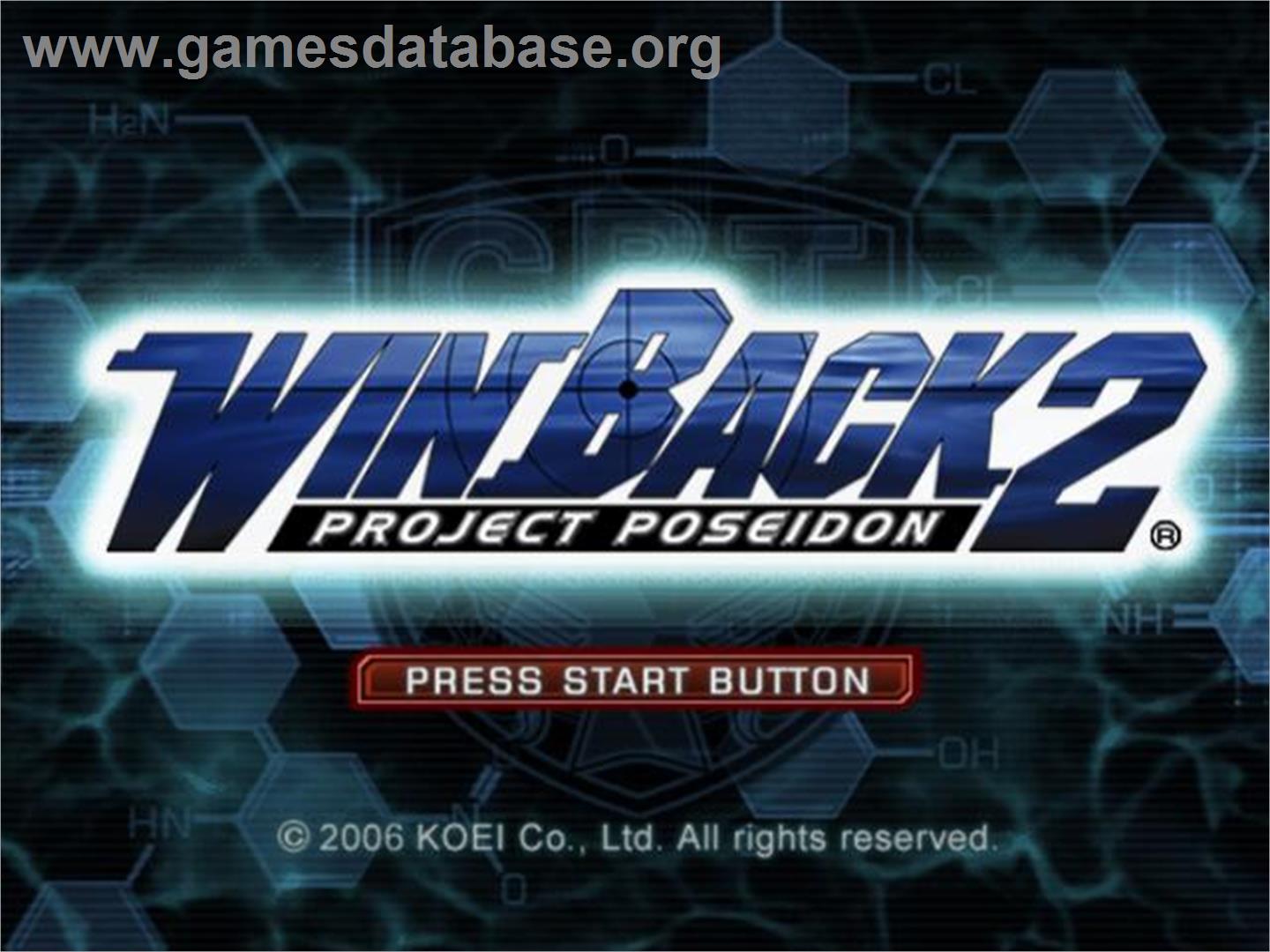 Operation Win Back 2 - Project Poseidon - Sony Playstation 2 - Artwork - Title Screen