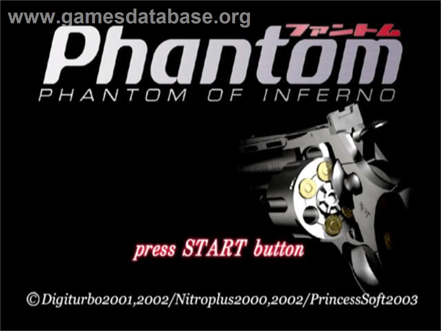 Phantom - Phantom of Inferno - Sony Playstation 2 - Artwork - Title Screen