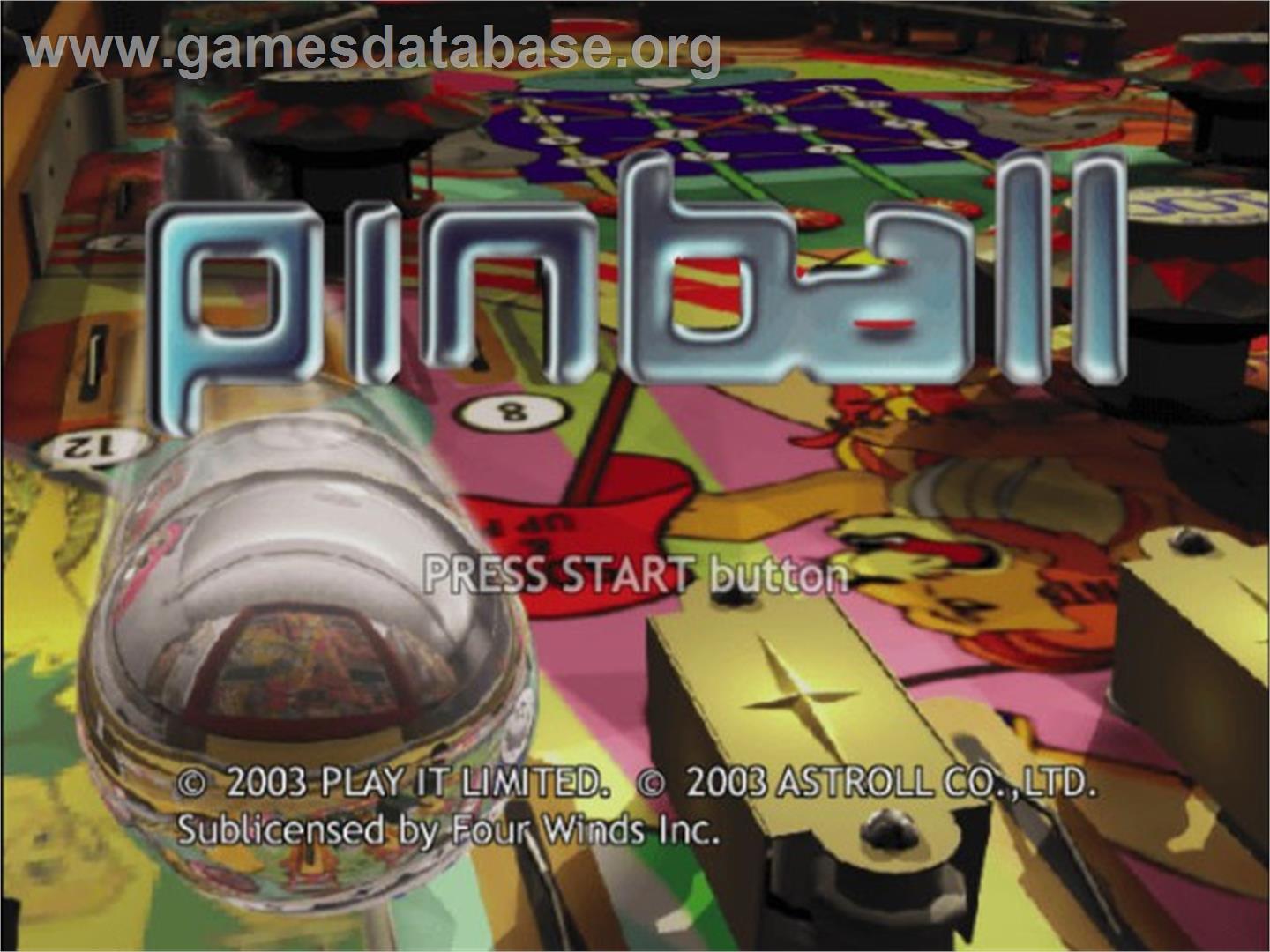Pinball - Sony Playstation 2 - Artwork - Title Screen