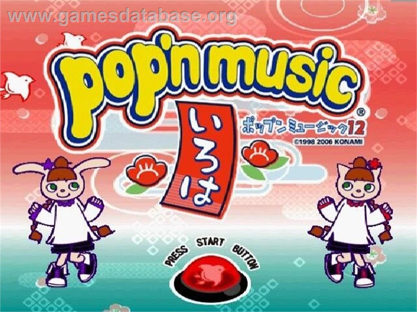 Pop'n Music 12 - Iroha - Sony Playstation 2 - Artwork - Title Screen