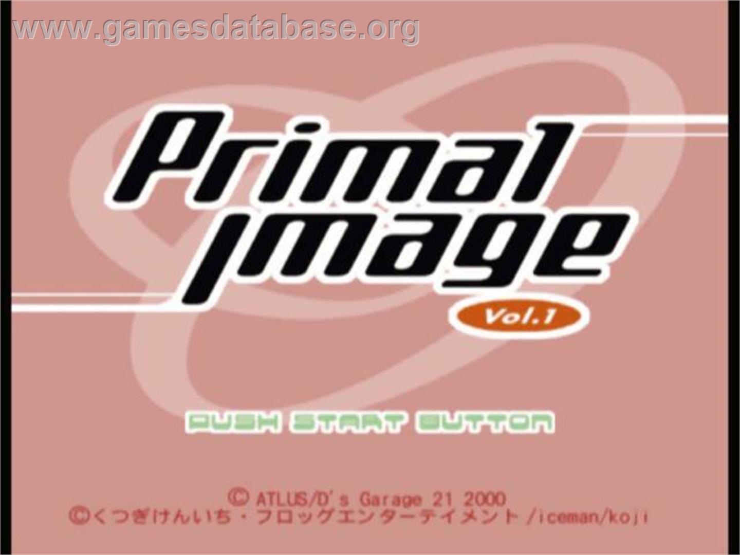 Primal Image Vol. 1 - Sony Playstation 2 - Artwork - Title Screen