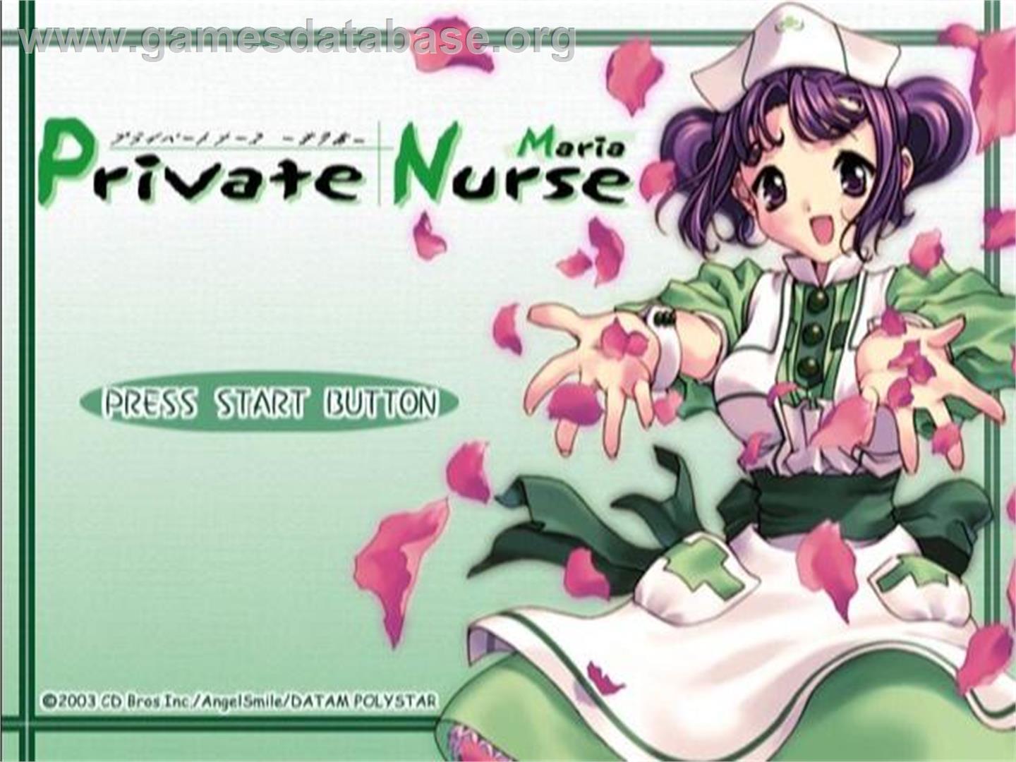 Private Nurse - Maria - Sony Playstation 2 - Artwork - Title Screen