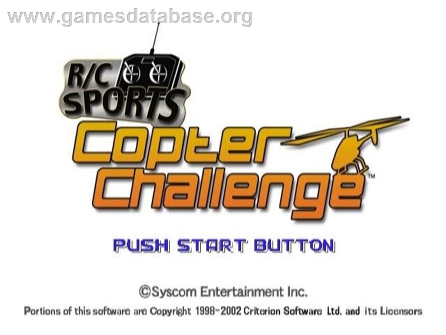 RC Sports - Copter Challenge - Sony Playstation 2 - Artwork - Title Screen